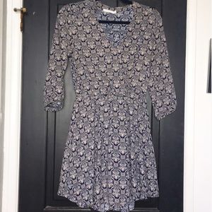 LUSH Dress Nordstrom Navy Blue and Tan Size Medium